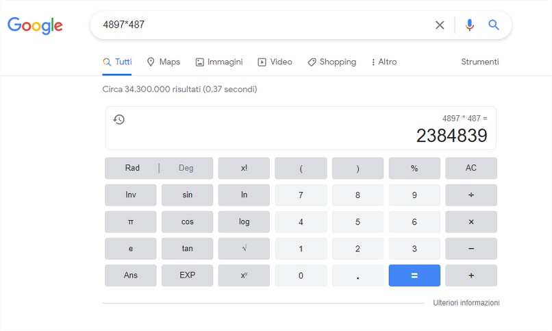 Ricercha avanzate in Google Search: usare Google come una calcolatrice