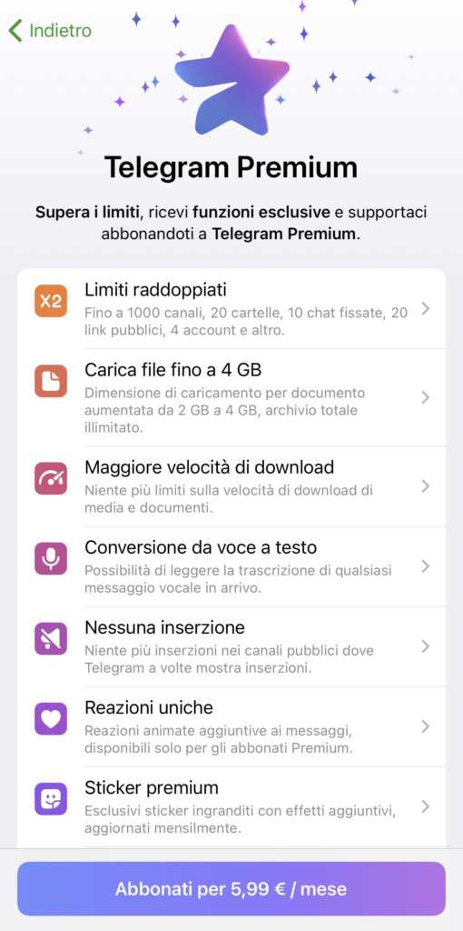 Telegram Premium: quanto costa e quali funzioni introduce