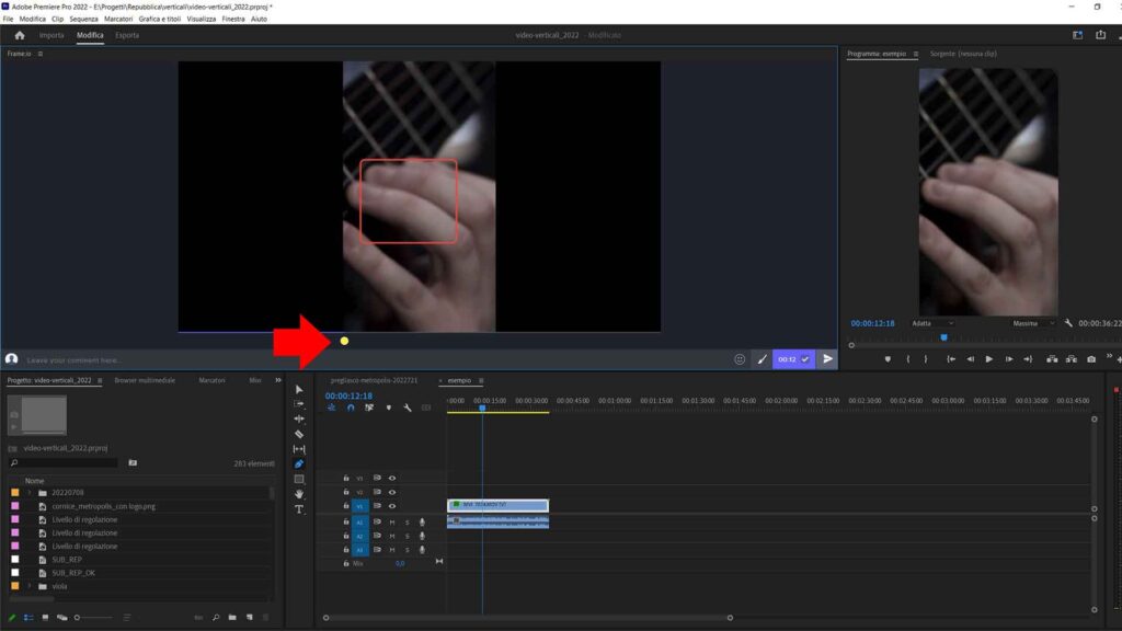 Frame.io e Premiere Pro: Step 11 - Visualizza le note e i commenti di collaboratori e clienti direttamente in Premiere Pro