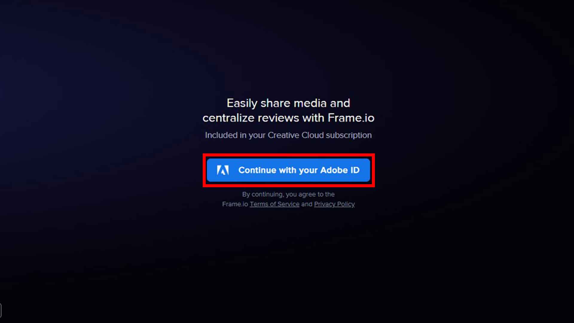Se richiesto effettua il log-in con le tue credenziali Adobe