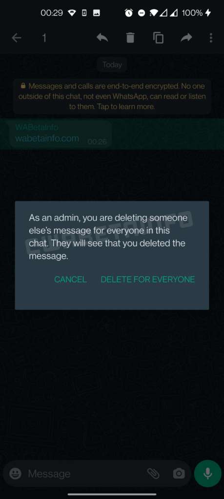 Un prossimo aggiornamento WHatsapp permetterà agli admin dei gruppi di eliminare i messaggi degli altri utenti