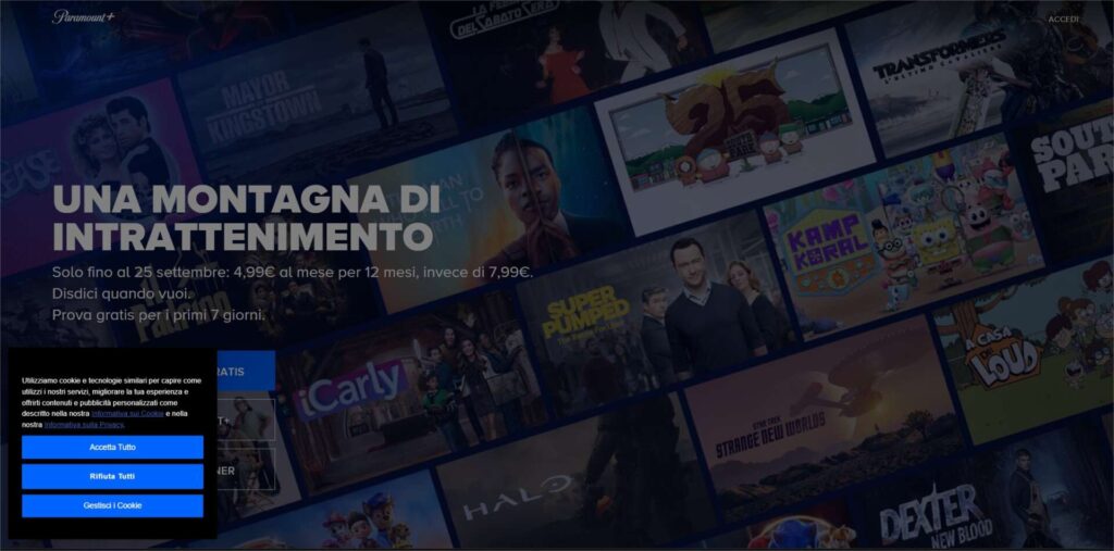 Dal 15 settembre disponibile anche in Italia Paramount Plus: con un abbonamento mensile o annuale molti i film e le serie tv in catalogo