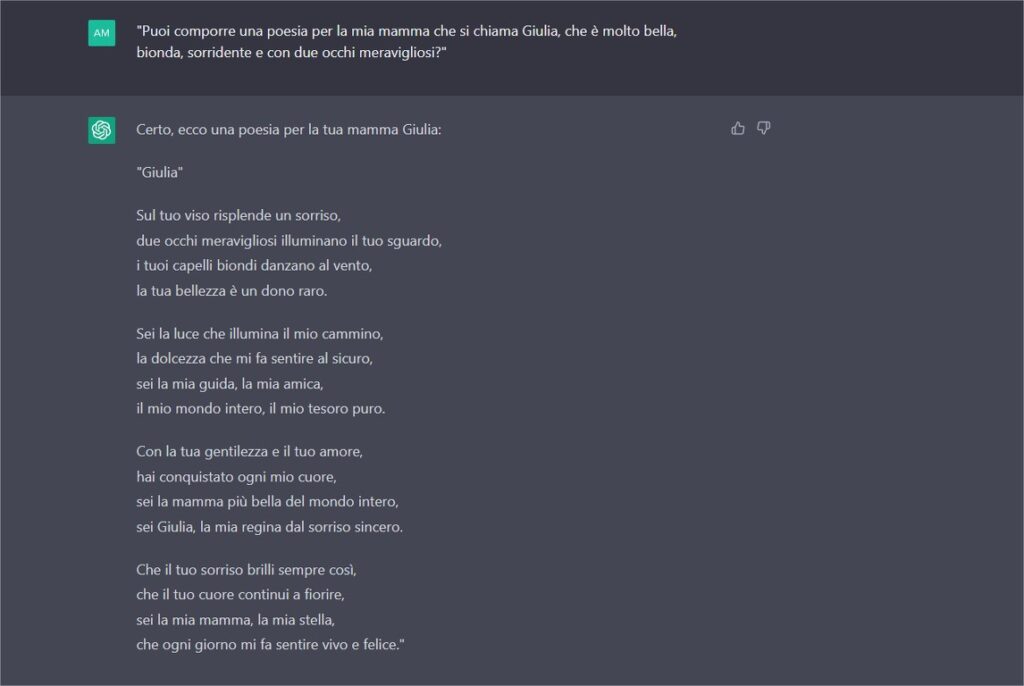 Cos'è e a cosa serve ChatGpt? Ecco un esempio pratico: una poesia composta dall'intelligenza artificiale di chatGpt
