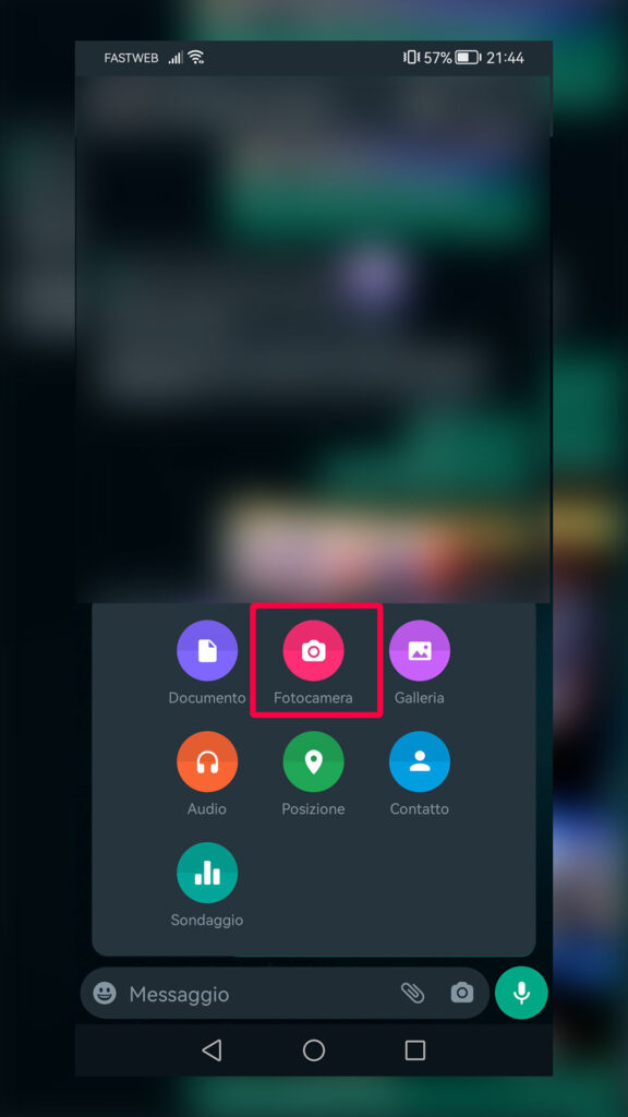 Step 2 - Inviare foto che si autodistrugge su whatsapp