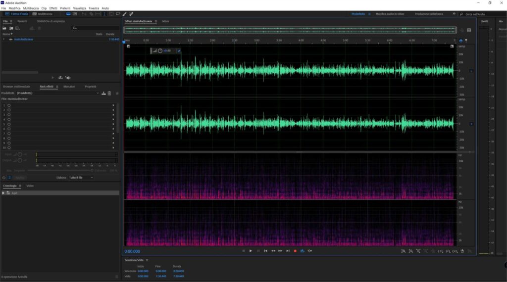 L'interfaccia di Adobe Audition