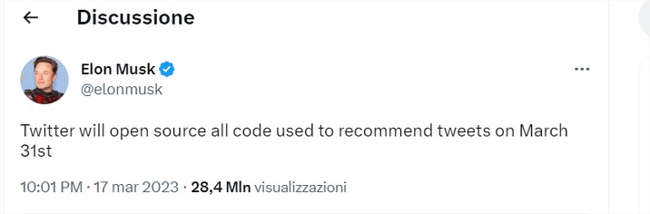 Elon Musk annuncia: Twitter svelerà il suo algoritmo e spiegherà come il viene organizzato il feed degli utenti