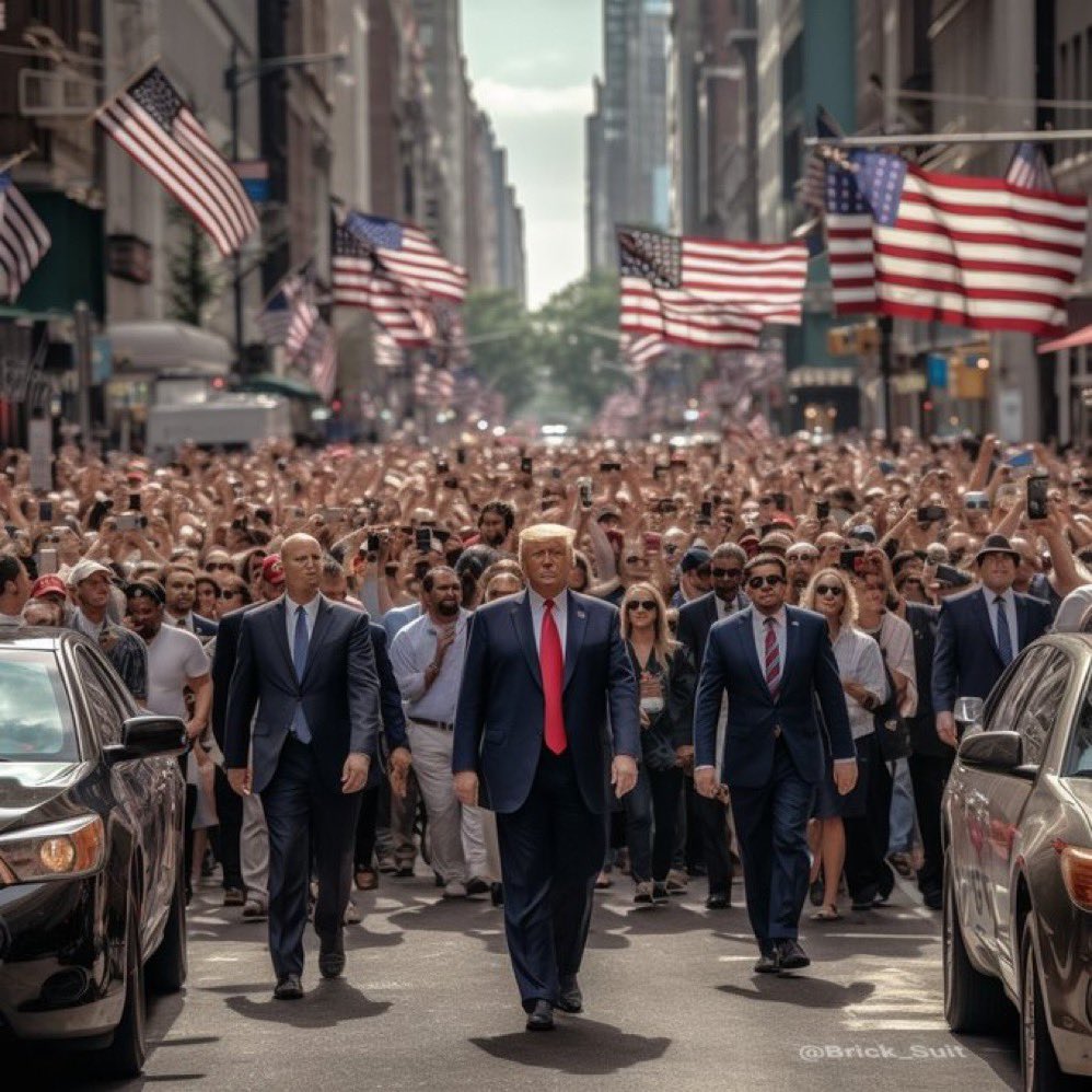 La fotografia falsa di Donald Trump a New York, generata dall'Intelligenza Artificiale e condivisa su Twitter da Eric Trump