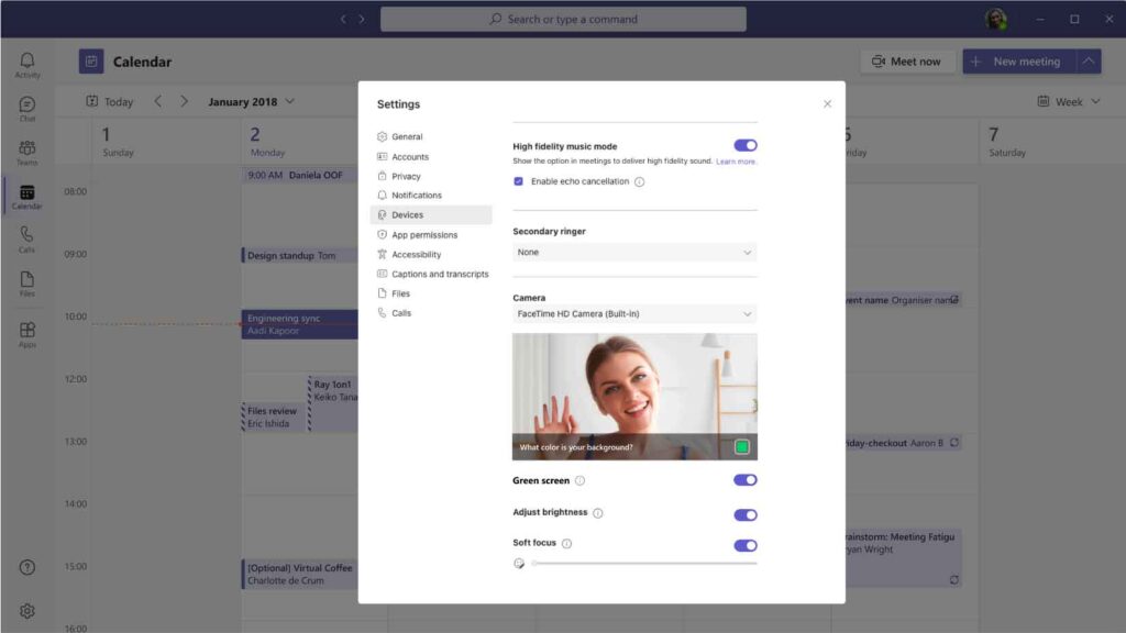 Green Screen in Microsoft Teams per sfondi virtuali migliorati nelle call e nelle riunioni