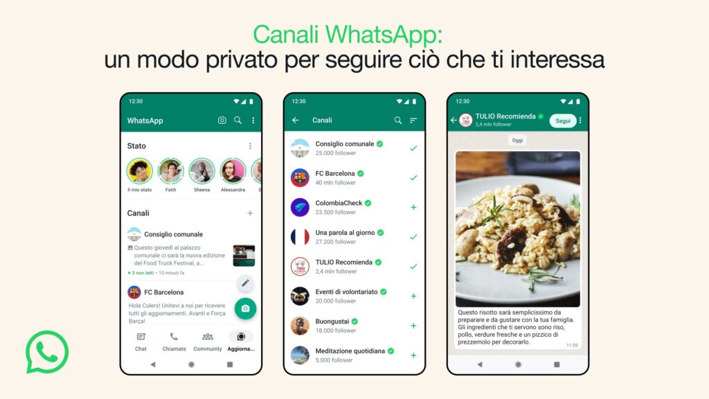 Come usare i canali Whatsapp?