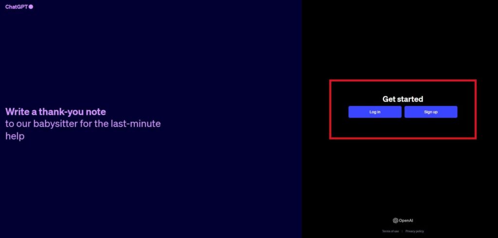 Come usare ChatGPT? Accedi o registrati