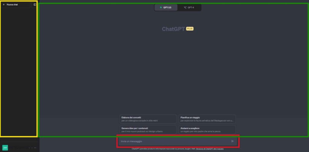 Come usare ChatGPT? L'interfaccia utente