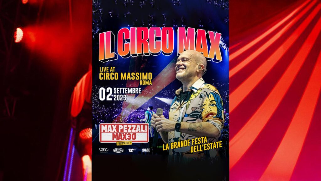 Concertone di Max Pezzali al circo Massimo di Roma. Sabato 2 settembre 2023