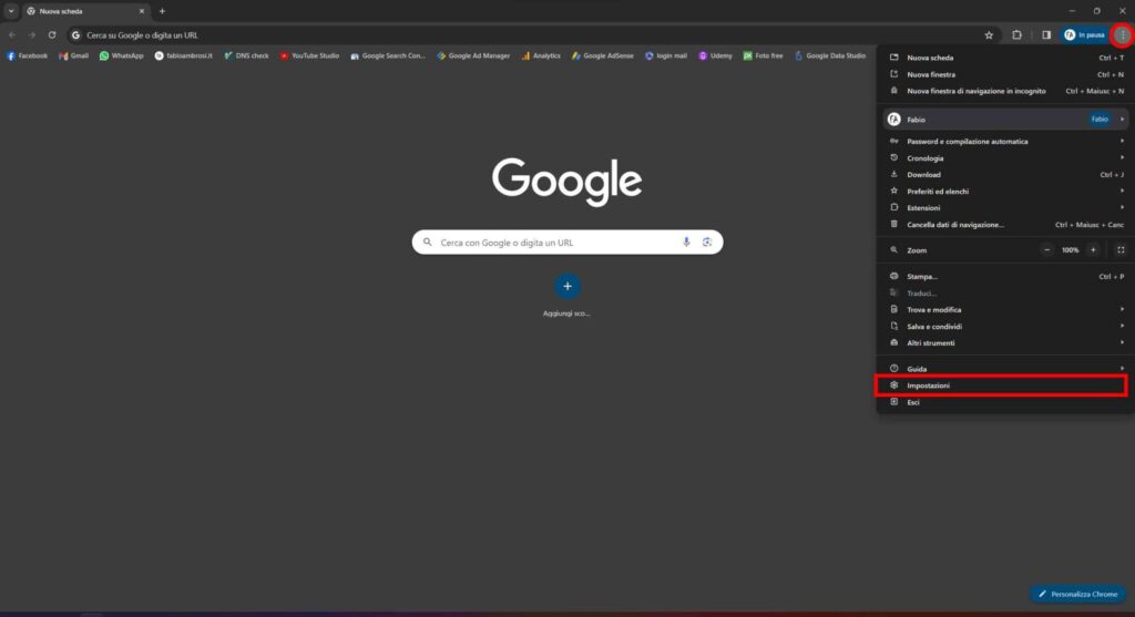 Come accedere alle impostazioni di Google Chrome